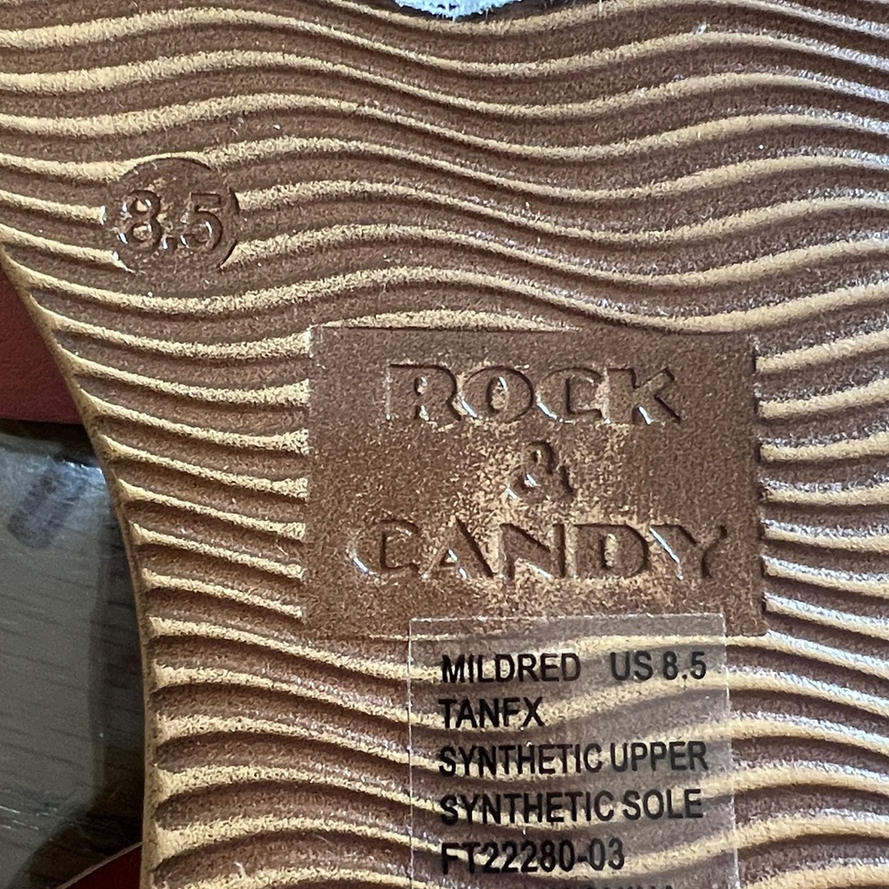 Rock & Candy Tan Leather Sandals NWT - Picture 5 of 5